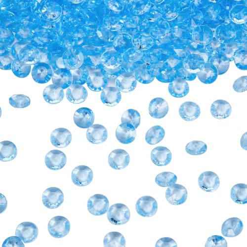 SOFPLATE 1000 Stück Klare Acryl Edelsteine Große Menge Diamanten Vasenfüller 8mm Blaue Facettierte Kunstdiamanten Edelsteine Kristalljuwelen Für Vasenfüller Tischstreuer Konfetti Make Up Hochzeitsdek