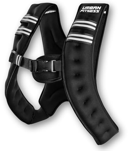 Urban Fitness X Shape Weighted Vest, Wearable Weight for Men Women, Running Workout Walking Strength Training Fitness Cardio, Home Gym Equipment, Black, 8kg