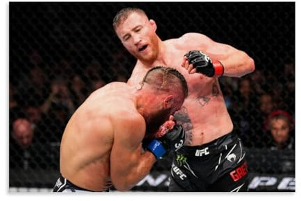 Zbwqlte Poster Justin Gaethje Defeats Dustin Poirier - Impression sur toile à suspendre - Idée de décoration d'intérieur - 40 x 60 cm
