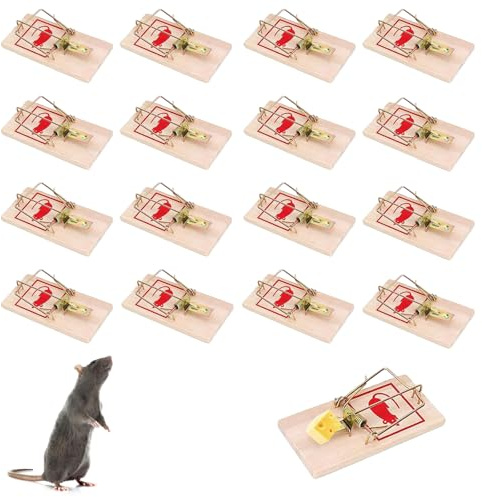 16 Stücke Mausefalle Mausefalle Holz Mausefalle Schlagfalle Mäusefalle Tödlich Rattenfallen Schlagfallen Rattenfalle Schlagfalle Wiederverwendbar für Esszimmer Küche Büro Lagerraum Garten