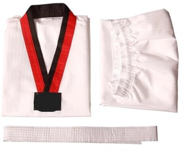 Kimonos De Jiu-Jitsu Trajes de Judo, traje de Taekwondo for hombres y mujeres, traje de Karate de algodón y poliéster, uniformes blancos de Taekwondo, conjunto de trajes de Karate y Judo(140cm)