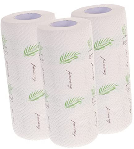 PACKOVE 3rouleaux Papiers Absorbants Anti-graisse Pour Cuisine Papiers De Nettoyage Essuie-tout Torchons De Cuisine Chiffons De Nettoyage Lingettes De