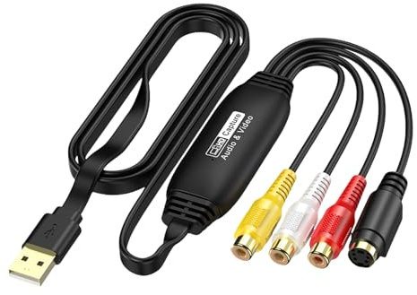 Plug-and-Play-USB-Videoerfassungsgerät, USB-2.0-Karten-Adapterkabel zur Konvertierung analoger Videos auf PC, Laptop