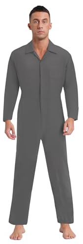 Riismen Herren Overall Langarm Arbeitsoverall Arbeitsanzug Arbeitskleidung Mit Reißverschluss Und Taschen Freizeitkleidung Clubwear