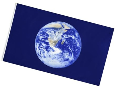 TOYANDONA Earth Day Flag Polyester Banner Große Erdmotiv Fahne Blau Wetterfest Leicht Für Außen Garten Deko Umweltbewusstsein Feier