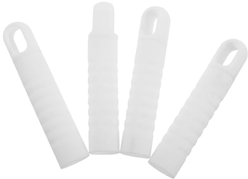 TOGEVAL Embouts de Manche de Balai Antidérapants 25 Mm Blanc Lot de 4, Accessoires de Rechange pour Balais Plats Capuchon Suspendu, pour Nettoyage Domestique et Rangement Pratique