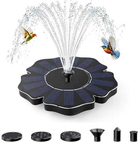 Yanghad Fuente Solar Jardin Exterior, Fuente Solar Flotante, Fuentes Solares de Jardin, Bomba Solar Estanque, para Estanque Piscina (E)