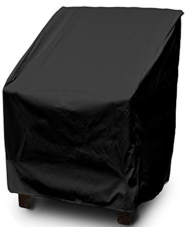 HONCENMAX Housse de Protection pour Chaises de Jardin Empilables - Housse Protectrice pour Fauteuils de Jardin - Imperméable/Protection UV Noir 25x 28x34