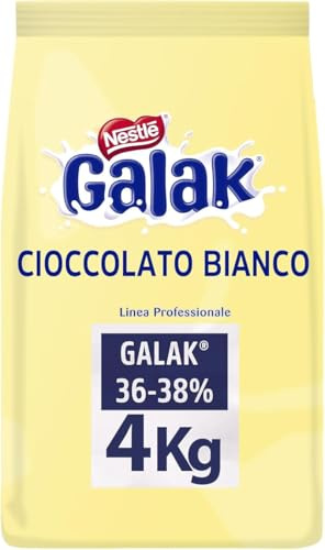 GALAK PROFESSIONALE Cubetti Cioccolato Bianco Sacco 4kg | Cubetti di cioccolato bianco per decorazioni e lavorazioni professionali.