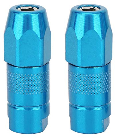 Zunate Fettpresse Düse, Fettpressendüse flach Stahl 2pcs Ersatzfett Flachdüsenfitting Nippel Fettpresse Schmierung Zubehör, für Automobil-, Motorrad-, LKW-, Farm- und Industrieanwendungen (blau)