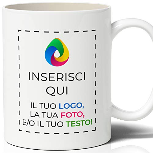 Teetaly Tazza Personalizzata con Foto e Nome – Tazza in Ceramica 350 ml, Idea Regalo