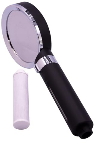 Doulton Pomme de douche noire avec filtre | Protège les cheveux et la peau contre les produits chimiques agressifs, capacité de 8000L, réduit le chlore et les sédiments