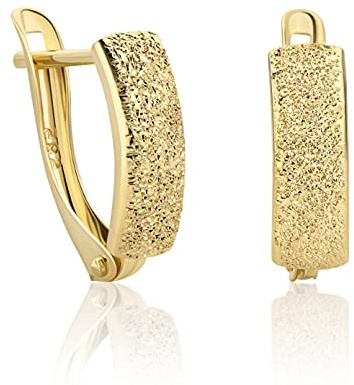 14 Karat 585 Gold Matt Ohrringe Creolen Gelbgold Ohrschmuck – SIT21