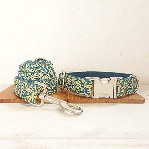 EUSFIYY Hundehalsband verstellbar personalisiert langlebig Nylon graviert ID Name Boy Girl Halsband Haustierhalsband mit -Collar_Leash_Set_XL