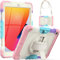 SEYMCY for iPad 9th/8th/7th Generation Case Kids 10.2 inch, Shockproof Sturdy with 360° Rotating Hand Strap & Stand, Screen Protector, Shoulder Strap, Pen Holder for iPad Cover 2021~2019, Pink