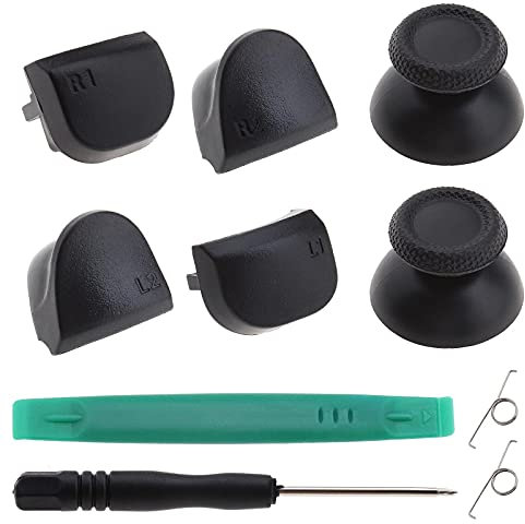 eMagTech 10 Pièces Kit de Remplacement de Contrôleur double Sens Compatible avec PS5 V1 Manettes à Boutons Ressorts Tournevis outil de Retrait par Levier