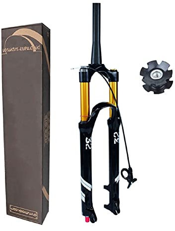 SJHFG Zugstufeneinstellung Fahrrad Gabel MTB,26 27,5 29 Zoll MTB Luft-Federgabel Scheibenbremse 9mm Achse 1-1/2 (Color : Travel 140mm, Size : 26inch)