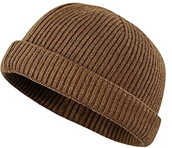CLAPE Dockermütze Herren Damen Wintermütze aus Schurwolle Plain Knit Hats Docker Beanie Winter Hats Rolled Cuff Knit Hafenmütze Seemannsmütze