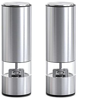 Macinapepe elettrico Grinder elettrico di sale e pepe automatico - PORTATO Strumenti di rettifica della rettifica della spezia della peper luminosa Strumenti di cottura della cucina Macinapepe in cera