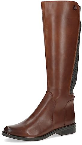 CAPRICE Damen Hohe Stiefel mit Absatz mit Reißverschluss Elegant, Braun (Cognac Comb), 38.5 EU