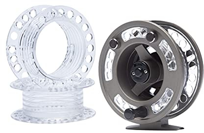 HAWKRIDGE YUKON Quality UK Brand # 7/8 Wide Arbor Cassette Fly Reel With 3 Interchangeable Cassette Spools - Advanced Engineering Aluminium - Ideal for Stillwater Reservoir and Switch