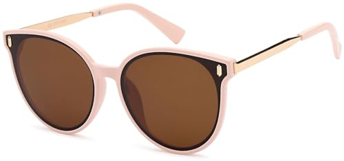 styleBREAKER Damen Cateye Sonnenbrille Oversize | Flache Polycarbonat-Gläser mit Verlaufstönung (UV 400, Kat. 3). Schmaler 144 mm Kunststoffrahmen, Metallbügel, inkl. Etui.