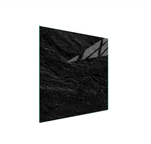 DarHaus Plaque de recouvrement, 50 x 52 cm, en verre, pour cuisinières électrique, à induction, convient comme décoration, protection anti-éclaboussures ou planche à découper, Ardoise Noir