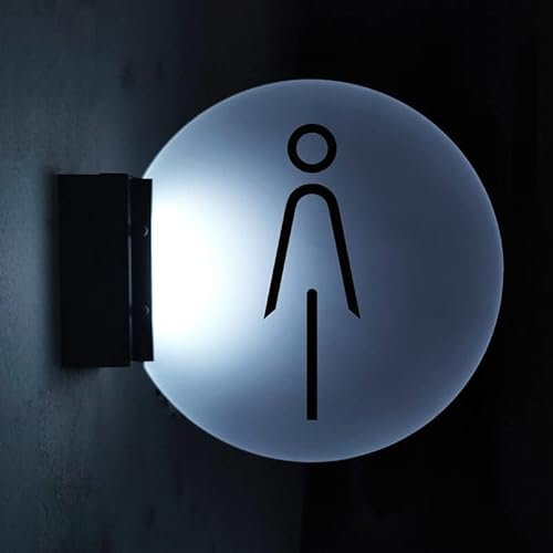 Samnuerly Insegna WC a LED, 10 Pollici per Montaggio a Parete Donna Uomo Insegna Bagno Insegna Luminosa bifacciale Decorazione murale Insegna Toilette per Negozio Bar Club (C)