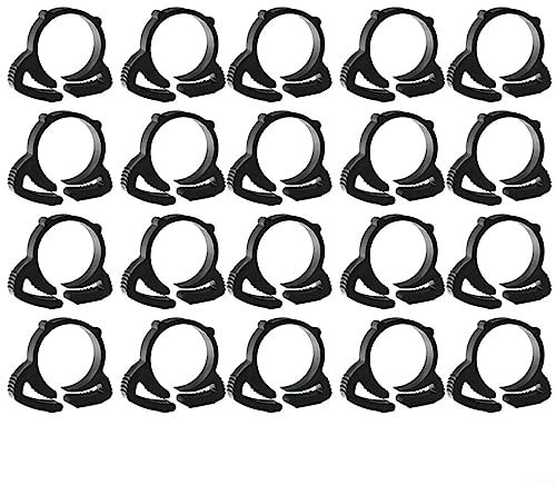 ZYNCUE 20Pcs Pipe Clamp Nylon Snap Fit Plastic Ratchet Hose Clip for Attaching Irrigation Garden Hose Pipe Cooling Pipe Silicone Tube