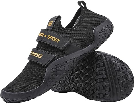 JiuQing Scarpe da Stacco Uomo Donna Scarpe da Squat per Sollevamento Pesi Scarpe da Cross-Trainer per Fitness A Piedi Nudi per Palestra al Coperto,Nero,41 EU