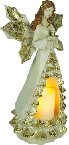 e4fun Weihnachtsdorf/-Szene: Weihnachtsengel mit LED Licht, batteriebetrieben, Batterie inkludiert, C10