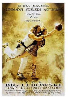 DESHVA The Big Lebowski – Filmposter auf Leinwand, Poster, Wandkunst, Dekor, Bild, Gemälde für Wohnzimmer, Schlafzimmer, Dekoration, ungerahmt, 50 x 75 cm