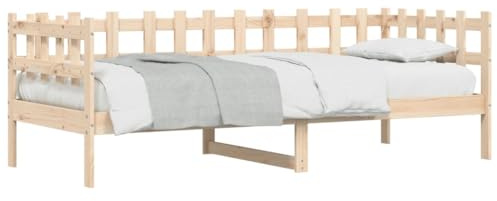 vidaXL Sofá Cama, Estructura de Cama de Invitados, Somier de Listones, Sofá Cama para Dormitorio Salón, Madera Maciza de Pino 90x190 cm