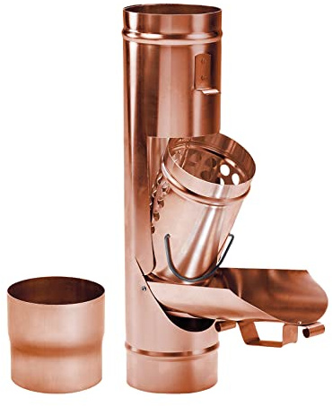 FLORANTIA Laubsammler Kupfer mit Korb DN 76-120 inkl. Adapter Regenwasserfilter Laubabscheider für Blechfallrohre. Verhindert das Zusetzen und Verstopfen von Fallrohren durch Grobschmutzsieb