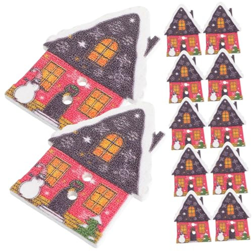 STOBOK 1packung Weihnachtliche Holzknöpfe Im Doppelloch-knöpfe Mit Schneemann- Für Kreative Bastelprojekte Und Scrapbooking Für Weihnachten Und Festliche Dekorationen