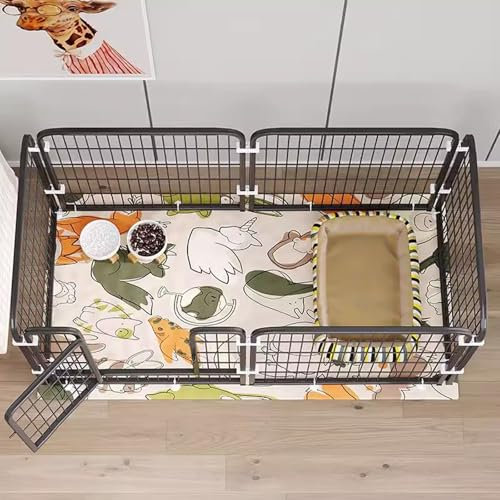 Laufstall für Haustiere – Hundekäfig für den Innenbereich – Metall-Übungszaun mit sechs Paneelen, Flexibel Kombinierbar, Innen-/Außenzaun für Hunde, Katzen oder Kleintiere(Black,140*70*80cm/55*28*31in