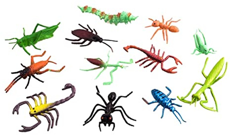 Gogogmee Simulation Mini Insekten Modelle Verschiedene Insektenfiguren Für Katzen Und Heimdekoration Farbe Und Muster Zufällig