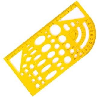 HSYTEK Kreisschablone zum Zeichnen, Geometrisches Schablonenlineal, Kreisschablone Lochlineal, Transparent Lochschablone für Schulen, Büros, Gebäude, Orange