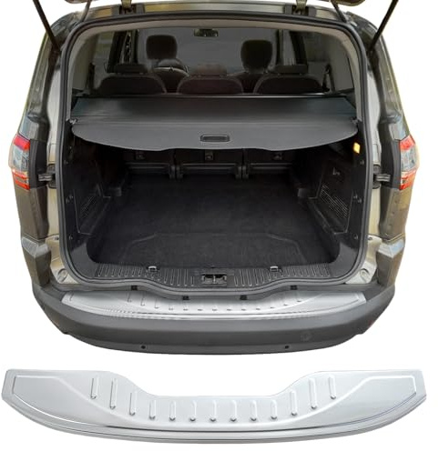 Recambo | Protector de Parachoques Trasero | Compatible con Ford S-MAX | WA6 | Acero Inoxidable Mate | Protección Borde de Carga