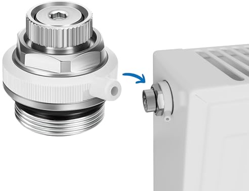1x kör4u Vollautomatischer Heizkörper-Entlüfter 1/2 Zoll (12,7 mm) Messing vernickelt, Entlüftungsstopfen mit Rückschlagventil, selbstdichtend, für Heizungsanlagen