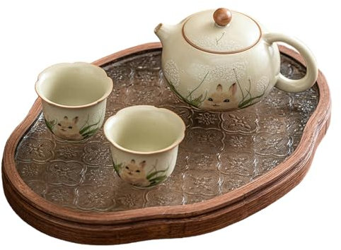 200 ml Ru Ofenöffnung kann Kaninchen Xishi-Topf aufziehen, Haushaltskeramik-Teekannen-Set – eine Kanne, zwei Tassen + Begonien-Teller