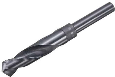 sourcing map 18mm Drill Bit 1/2 Reduced Shank 4341 High-Speed Steel | Twist HSS Nitriding Black 135° for Light-duty Soft Metal Aluminum Alloy Wood Plastic