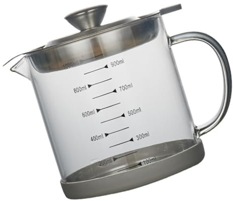 ULTECHNOVO Recipiente De Aceite Con Filtro De Acero Inoxidable 1000 Ml, Colador De Grasa De Tocino Para Cocina, Almacenamiento y Filtración De Aceite Usado, Práctico Para Uso Doméstico