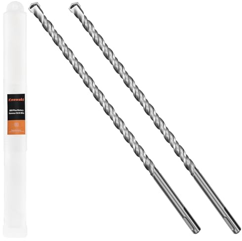 Keewaki SDS Plus Rotary Hammer Drill Bit Set - 2-Piece 10mm x 310mm Concrete Masonry Drill Bits for Brick, Cement & Stone - Durable Alloy Tip, Fast Drilling