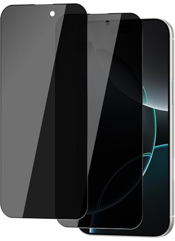 ICESPRING für Panzerglas für iPhone 16 Pro Max Blickschutz, 2 Stück Anti-Spy Panzerfolie für Apple iPhone 16 Pro Max Folie, 9H Härte Sichtschutzfolie Panzer Schutz Glas
