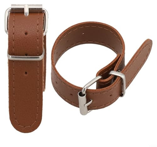 Cinghia in pelle con fibbia in metallo per bicicletta per bambini, lunghezza regolabile e resistente ai graffi (marrone)