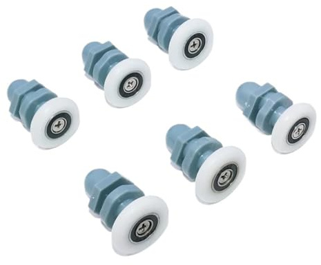 UBOHUZ Lot de 8 poulies de Porte de Douche Droites en Plastique, roulettes de roulement for Cabine de Douche coulissante pour Portes De Douche(Diameter 27mm)