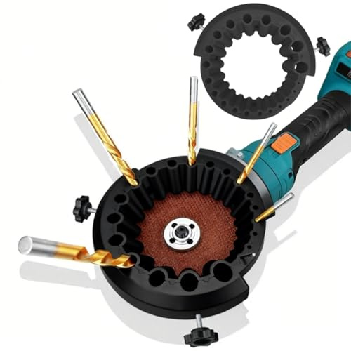 𝐔𝐩𝐠𝐫𝐚𝐝𝐞𝐝 Circular Drill Bit Sharpener for Angle Grinder(115mm/125mm), 2-13mm Bits Drill Sharpener, Tightness Afilador De Brocas, Angle Grinder Drill Bit Sharpener (Black)