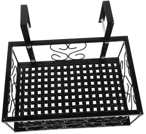 Homoyoyo Estante Colgante para Macetas de Hierro Negro Amplio Espacio de Almacenamiento, Adecuado para Terraza y Pared, Soporte para Plantas Suculentas y Macetas Pequeñas