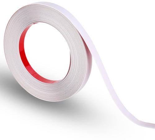 VOYANTE Selbstklebende Zierleisten, Flexible Kantenschutz aus PVC, Wandleisten, Zierleisten Selbstklebend Weiß für Fenster, Türrahmen, Spiegel, Arbeitsplatte, Backsplash, Möbel 20mm x 12m